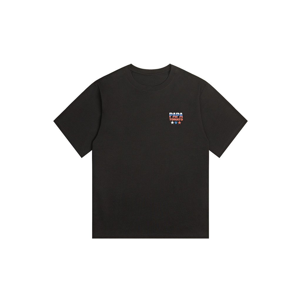 เสื้อยืดคอกลมแขนสั้นผู้ชาย TOMATOPAPA สไตล์อินเทรนด์ พิมพ์ครึ่งแขน ทรงคลาย oversized — صورة 7