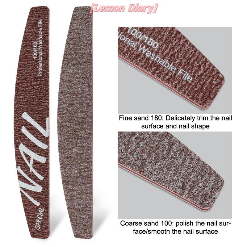 แอลดี| Pro เล็บตะไบเล็บ Dual Sided Nail Care เครื่องมือ Buffing Sanding Halfmoon รูปร่างเล็บล้างทําความสะอาดได้ 100/150/180/240 Grit ใหม่ ราคา ถูกที่สุด ดีลบีเคเค แกลเลอรีภาพที่ 6