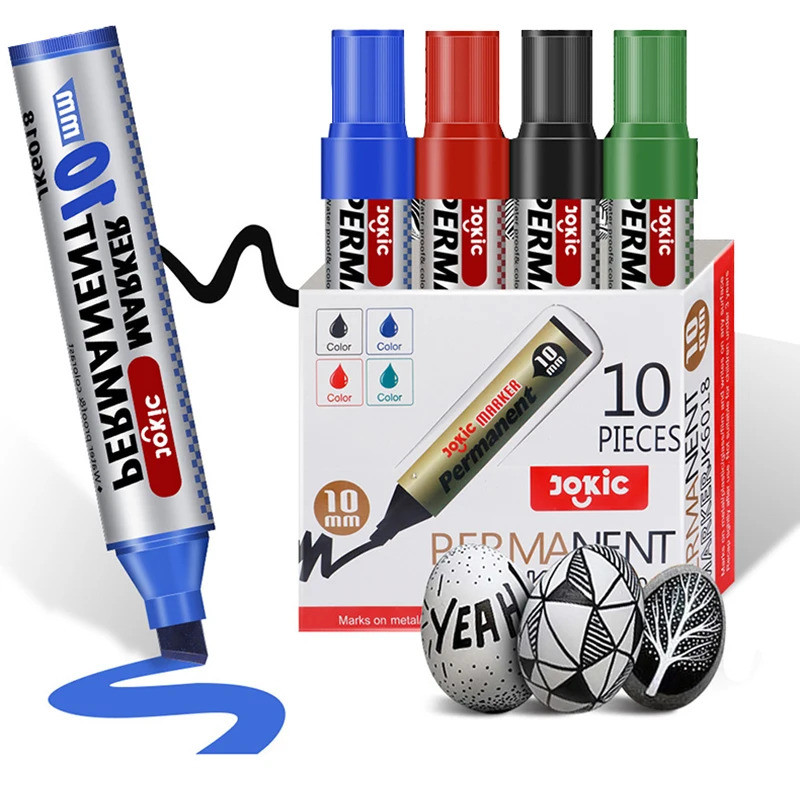 3 สีขนาดใหญ่-ความจุ Pop Marker, 10 มม. Nib, เครื่องหมายถาวร, แห้งเร็ว, ลักษณะปากกา MARKER Courier กล