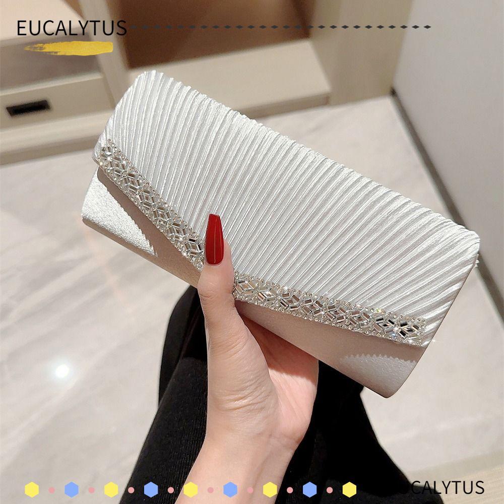 Eucalytusth กระเป๋าคลัตช์ระยิบระยับสายโซ่ พร้อมลายปัก เพอร์เฟคสำหรับงานแต่งงานและงานเลี้ยงหรูหรา