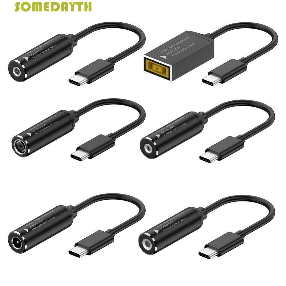 SOMEDAY DC To Type-C สายชาร์จ, 5/9/20V PD 65W Type-C To DC Jack สายชาร์จ, สะดวก PD Output 3A Automat