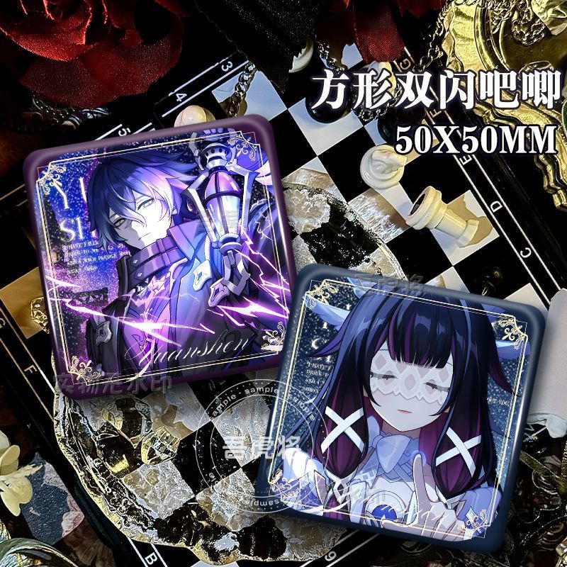 Genshin Impact Durin/Dulins Flins/Flins Columbina/Columbia Square ตราสะท้อนแสง/dfhb