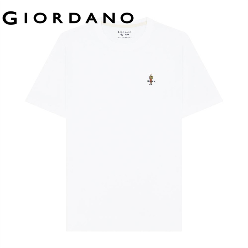 GIORDANO เสื้อยืดผู้ชาย Men's Slim Cotton Tee 01025629