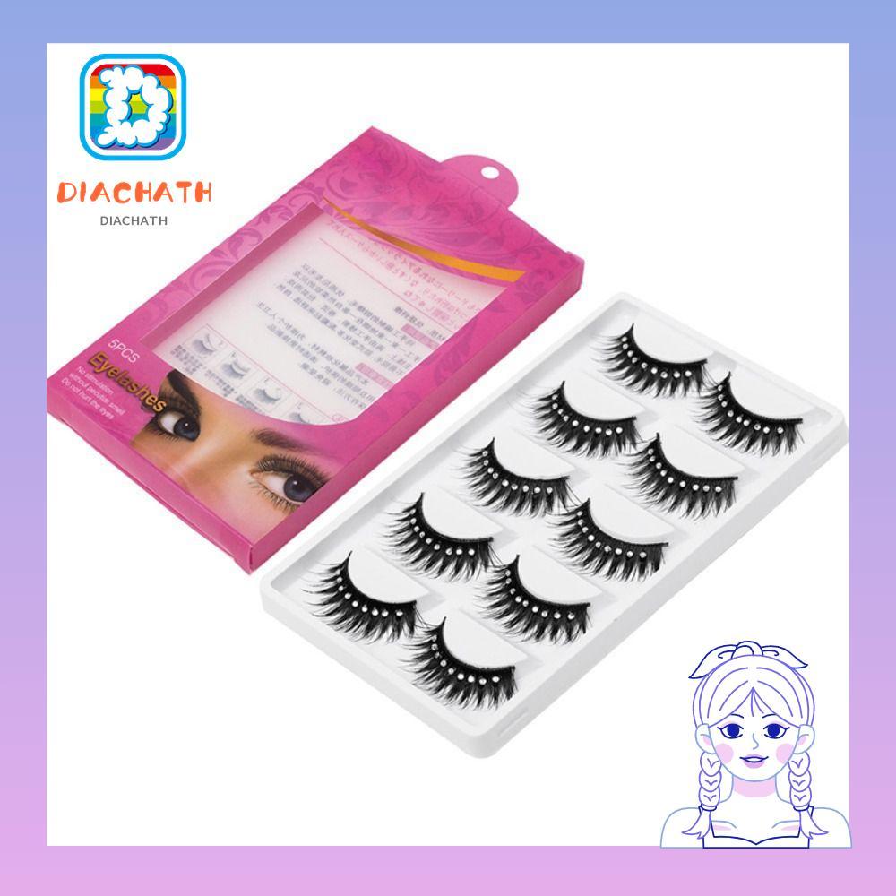 DICHATH Diamond Manga Lashes Fuffy Lashes Glitter Shiny Spiry fiber หนา Long Eye Lashes