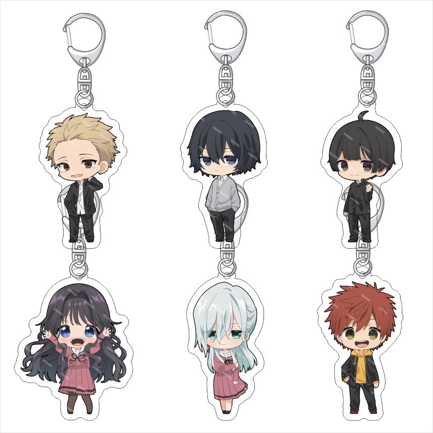 ดอกบานหอมพร้อมพวงกุญแจอนิเมะที่โดดเด่น ‌‌Tsumugi Rintaro พวงกุญแจผู้ชายสําหรับผู้หญิงรูปการ์ตูนของขว