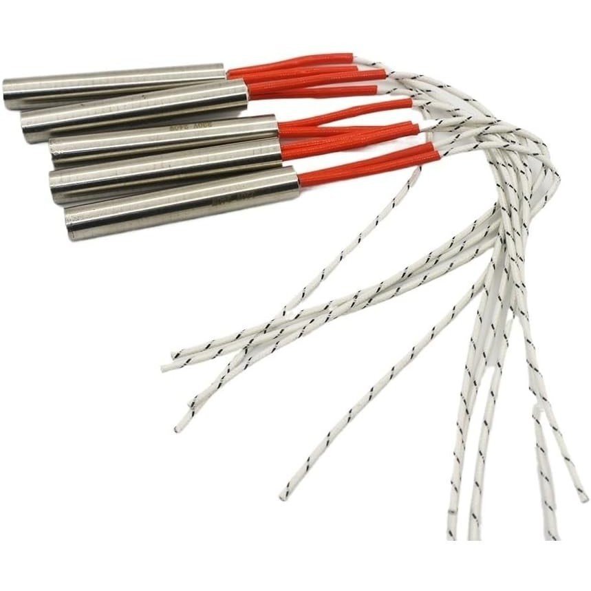 5pcs Stainless Steel 220V 6mm Tube Diameter Mold Cartridge Heater 40-200mm Tube Length 80-300W Heati