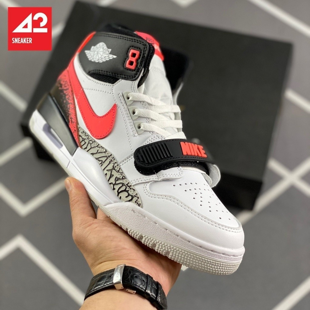 Air Jordan Legacy 312 หนังด้านบนสูงด้านบน Breathable anti-slip ทนต่อการสึกหรอกีฬากลางแจ้งรองเท้าบาสเ