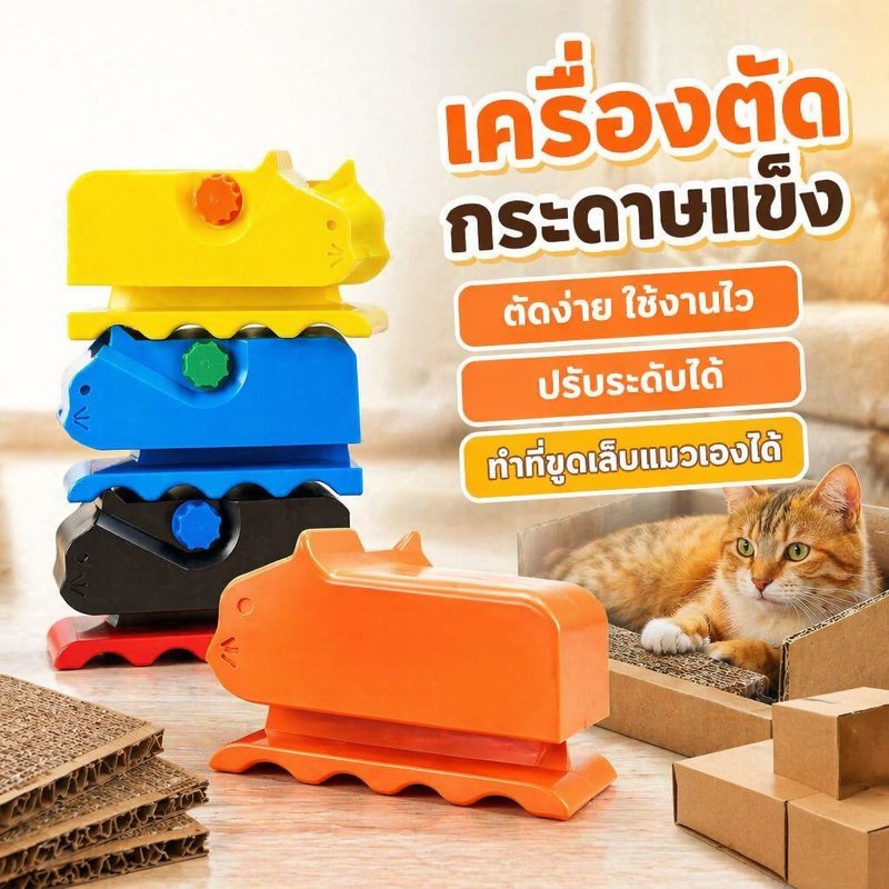 เครื่องตัดกระดาษแข็ง ทํากระดานขูดแมว จากกล่องพัสดุ รีไซเคิล ใช้ใบมีดอเนกประสงค์ จับถนัดมือ