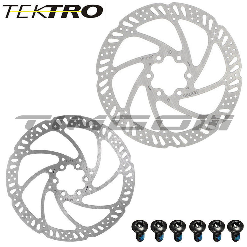Tektro โรเตอร์ TR160-24 / TR180-24 MTB จักรยานเสือหมอบดิสก์เบรก 6 สลักเกลียวสแตนเลส 160 มม. / 180 มม