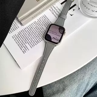 สายนาฬิกา สายหนังบางและเงา หัวมน สามารถใช้ได้กับ AppleWatch SmartWatch มีหลายสี/ขนาด สินค้าพร้อมส่งในไทย