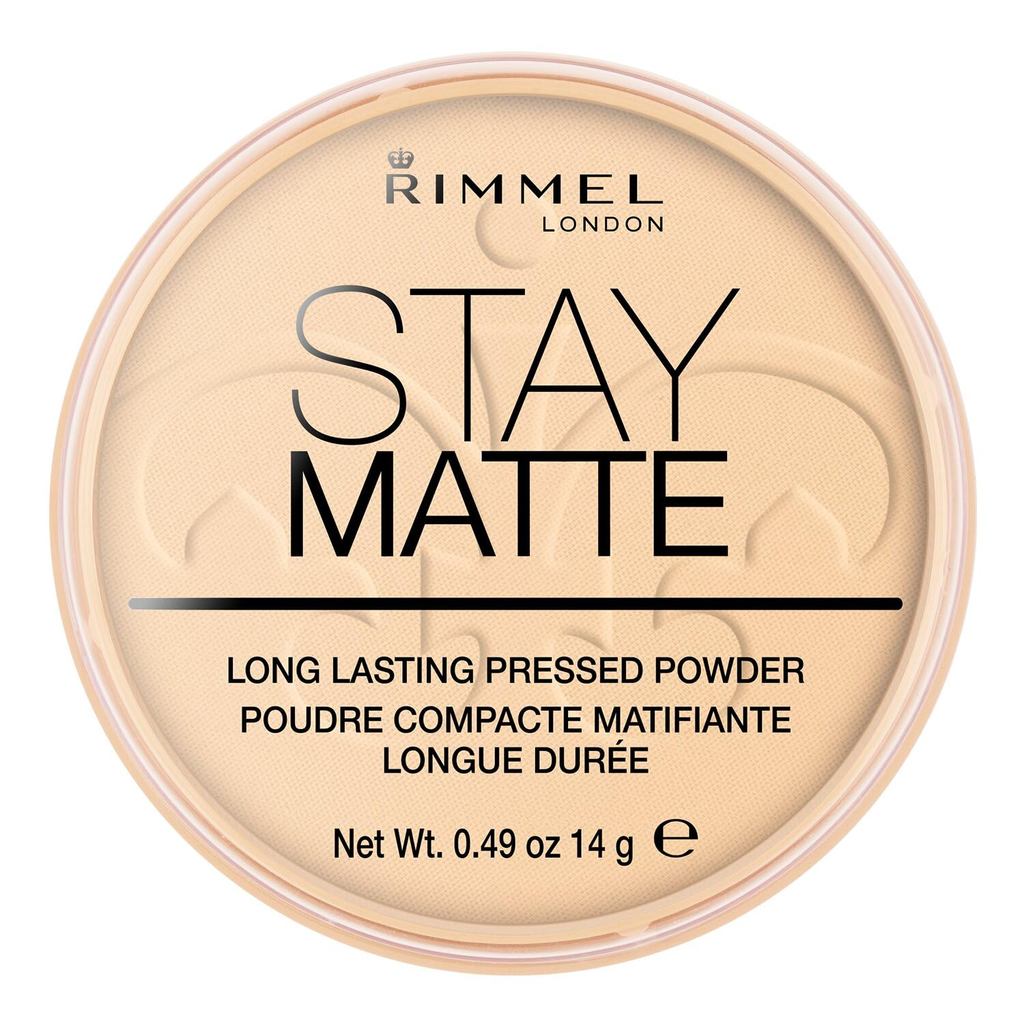 Rimmel London Stay Matte - 001 Transparent - แป้งอัดแข็ง น้ําหนักเบา ปกปิดสูง Shine Control 0.49oz