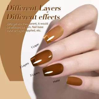 【Local】BORN RRETTY Caramel Mist Brown Jelly Gel ยาทาเล็บ Ice Clear Nude สีชมพูสี UV Soak Off เจลเคลือบเงาเล็บหยกเจล 15ml