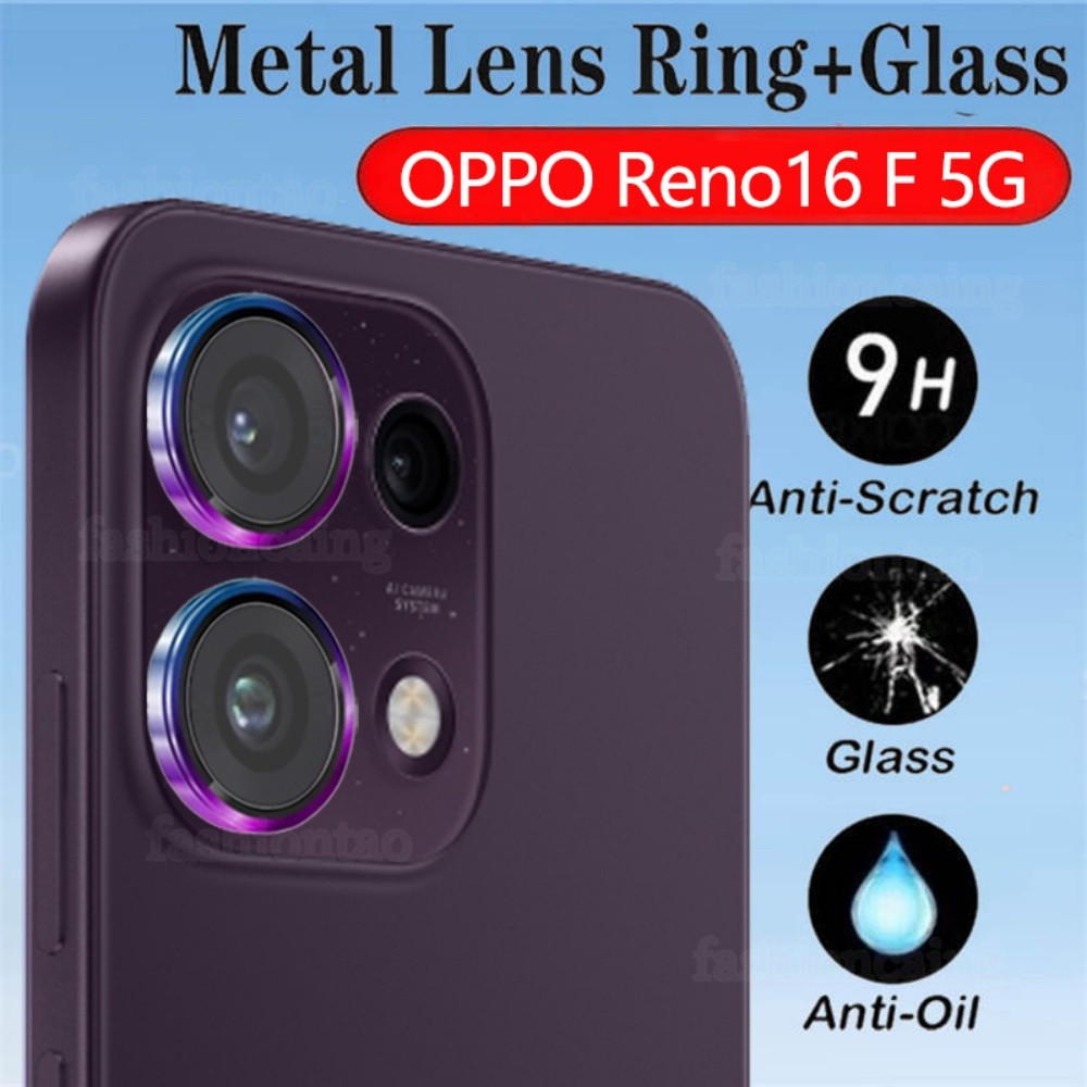เลนส์กล้องโลหะสําหรับOppo Reno16 F Pro Reno 16 1 6 16F 16Pro + 16ProPlus Reno16 Pro Reno16 F OppoReno16F 4G 5G 2026 9H HDอลูมิเนียมโลหะกล้องเลนส์ป้องกันฟิล์ม