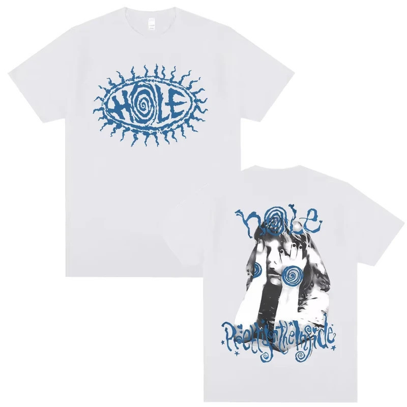 เสื้อยืดผู้ชายและผู้หญิง Hole Courtney Love Pretty on The Lnside สไตล์ใหม่สำหรับทุกฤดูกาล เสื้อยืดลำ