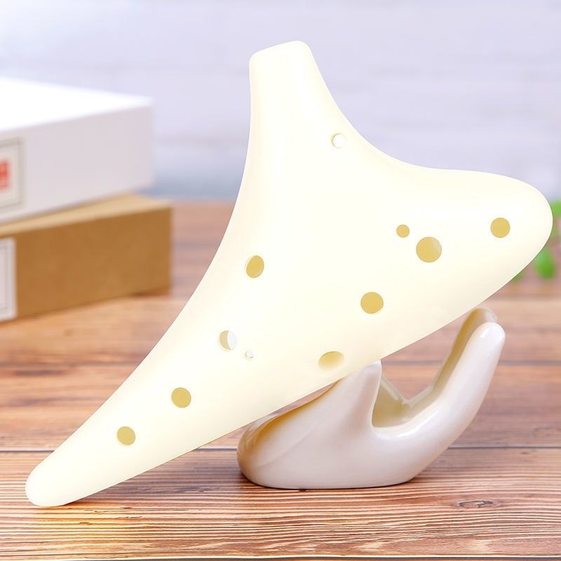 Ocarina Hole Alto Tone สิบสองรูพลาสติกเรซิ่นเด็ก Shock-proof นักเรียนเริ่มต้นตํารา#陶笛孔中音调调十二孔塑料树脂儿童防
