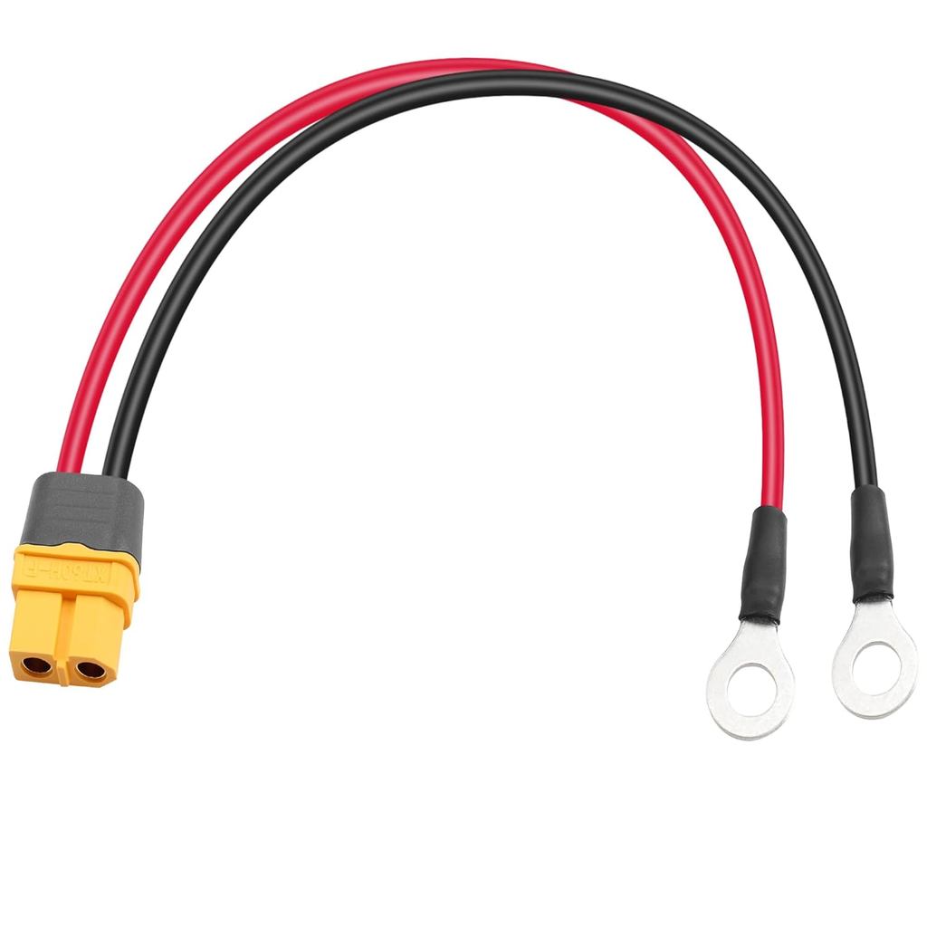 XT60 ถึง O แหวน Terminal สาย, 14AWG XT60 หญิง O แหวน Terminals Extension สายไฟสําหรับชุดแผงโซลาร์เซล