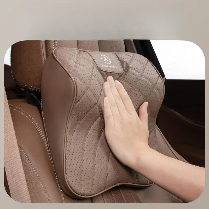 🚗หมอนรองคอ+เบาะรองเอวรถเบนซ์ รุ่น C260L E300L A200L GLC GLB220 รองรับคอเอว ตกแต่งภายในรถหรูหรา