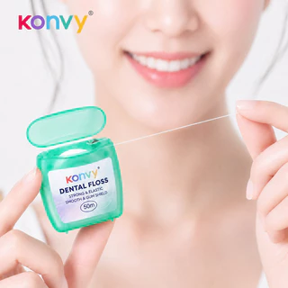 Konvy Dental Floss 50m คอนวี่ ไหมขัดฟัน กลิ่นมินท์.