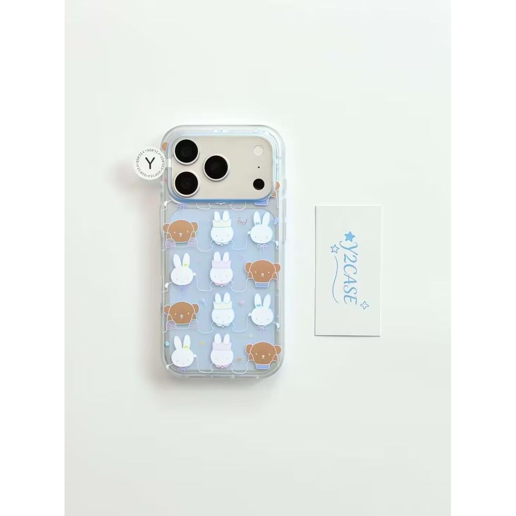 เคสโทรศัพท์ เหมาะสําหรับ iPhone 11 12 13 14 15 16 17 Pro max Plus Bunny Bear กันกระแทกกันกระแทกเคสรว