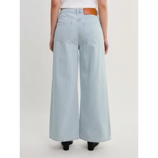 [Pomelo] กางเกงยีนส์ลายทาง / Ribbed Wide Leg Jeans