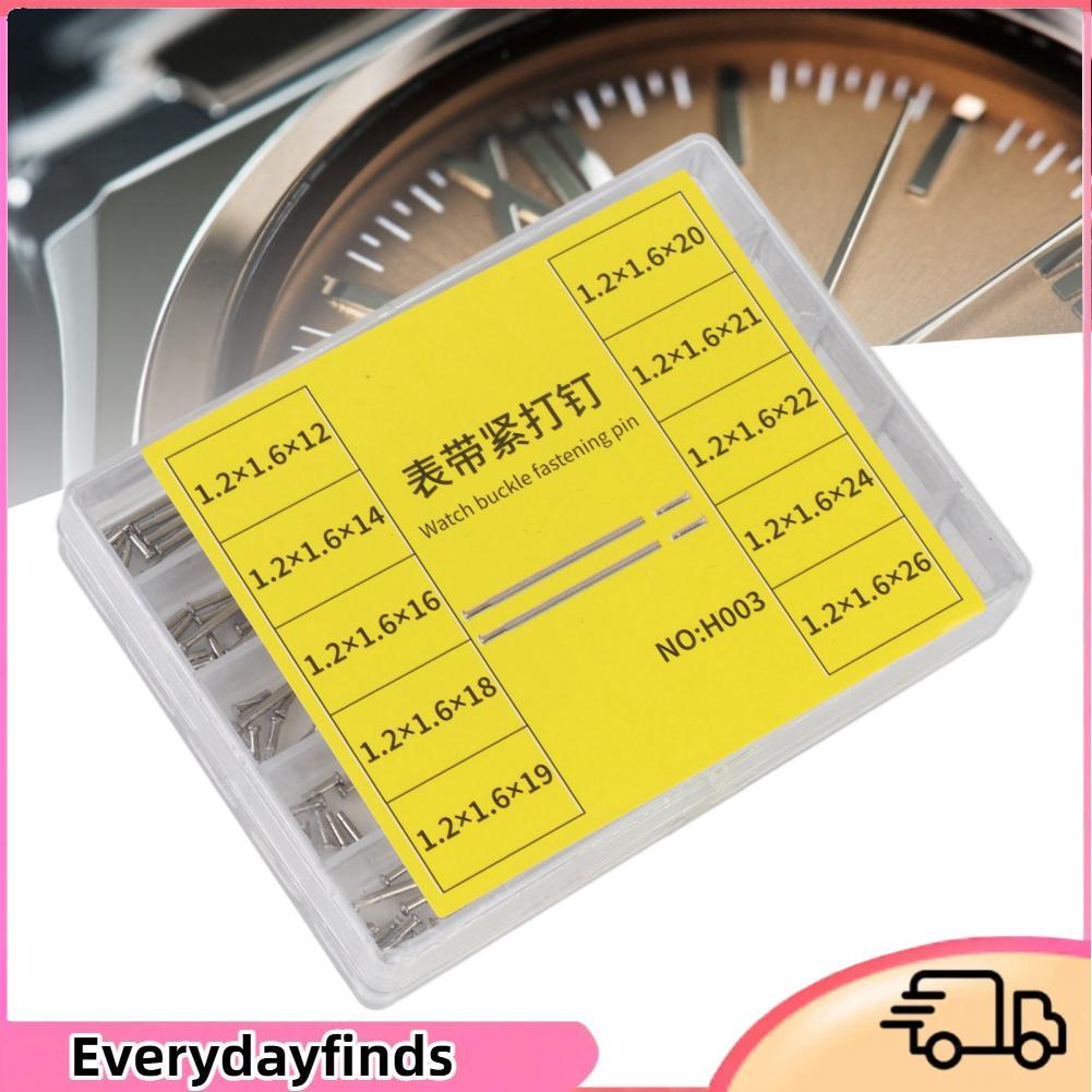 Everydayfinds Everydayfinds Watch Link Remover Kit บาร์ดันหมุด Rivet ปลายแถบ Clasp หลอด Friction Pin ซ่อมอุปกรณ์เสริมสำหรับซ่อมและกำจัด