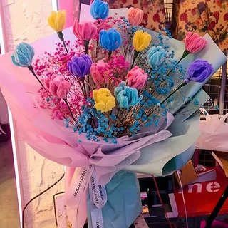 (100pcs) สินค้าพร้อมส่ง ลวดกำมะหยี่ DIY แยกสี สร้างสรรค์งานประดิษฐ์ต่างๆ สำหรับงานฝีมือ สีสันสดใส สินค้าขายดี