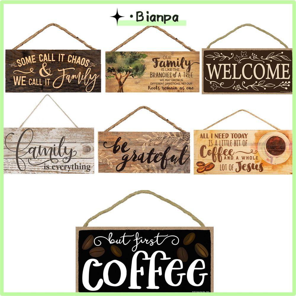 BIANPA ป้ายต้อนรับ Wall Pediments แขวนตกแต่ง Family Home Door Sign