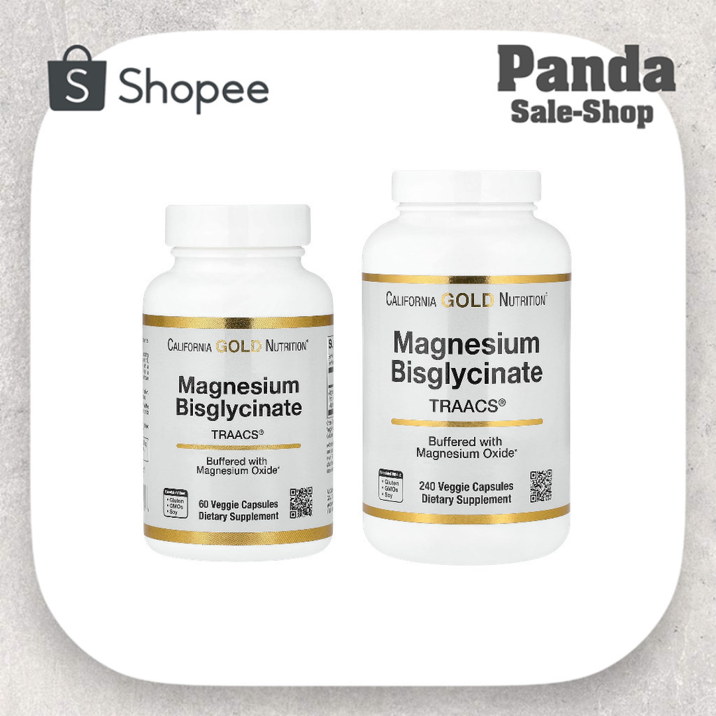 California Gold Nutrition, Magnesium Bisglycinate Chelate, Albion 60 เม็ด และ 240 เม็ด (100 mg per Capsule)