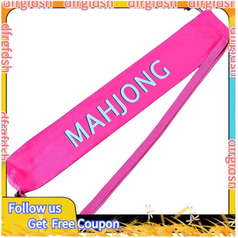D&F Mahjong Mat Bag Long Mahjong Mat Bag Portable Travel Storage Tube Canvas Drawstring Holder with 