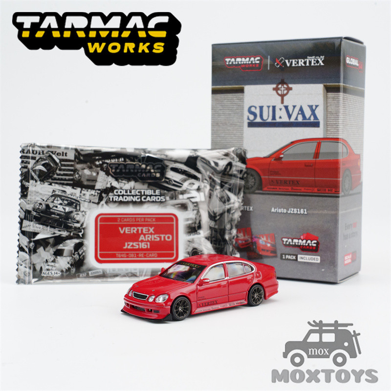 Tarmac Works 1:64 VERTEX Aristo JZS161 สีแดง รถโมเดลDiecast