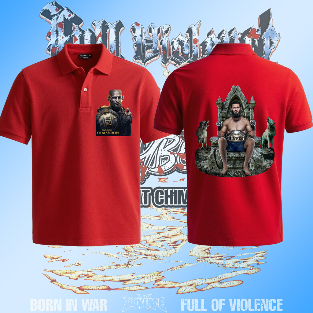 【เสื้อ polo 】Hamzat Chimayev wins UFC 319 Polo Clic T-Shirt Men&Women  ผ้าฝ้าย คอกลม นุ่ม สบาย พิมพ์