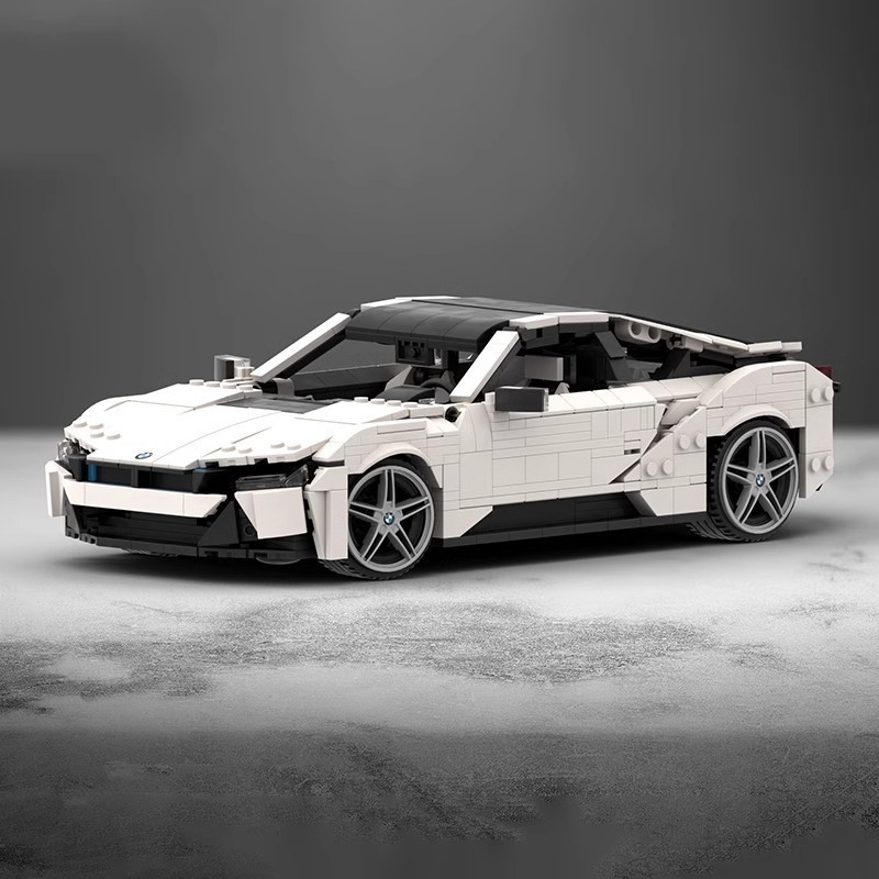 เข้ากันได้กับเลโก้บล็อกตัวต่อในประเทศ MOC-148203BMW i8 Assembled Car Supercar Car Model Gift Jewelry