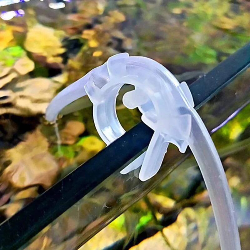 CHE ถังปลา Air Line ผู้ถือคลิป 2 ชิ้นปรับ Fastening Clamp สําหรับ 4-6 มิลลิเมตรออกซิเจน CO2 รอบ s Aquarium Decor TH
