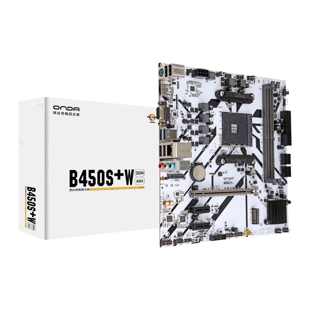 Onda B550 SD4-W/B450 เมนบอร์ดแพ็คเกจกล่องใหม่เอี่ยมพร้อมเมนบอร์ดเกม AMD Sharp Dragon 3-5 รุ่น