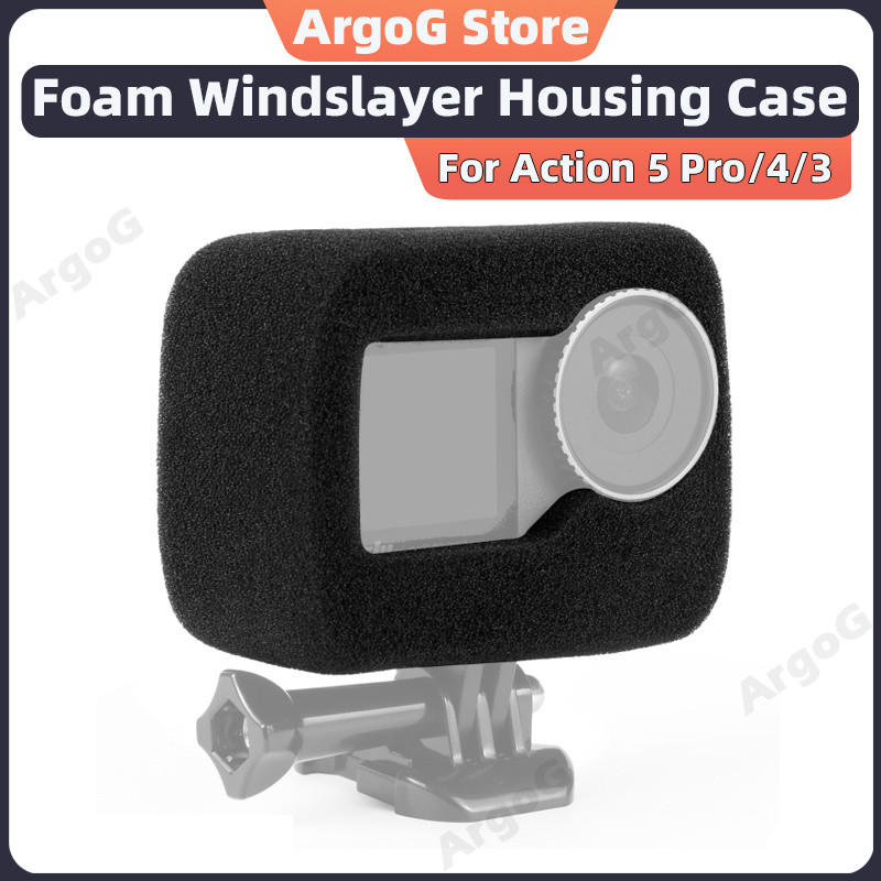 Argog โฟม Windslayer สําหรับ DJI OSMO Action 5 Pro/4/3 Windproof โฟมลดเสียงรบกวนฝาครอบ Action 4 อุปกรณ์เสริม