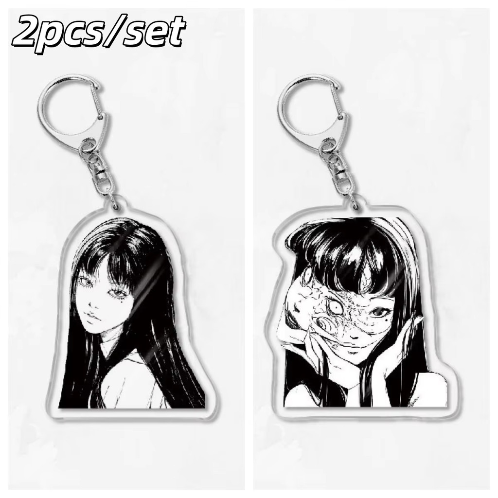 2 ชิ้น/เซ็ตสยองขวัญมังงะ Junji Ito Kawakami Tomie อะคริลิคพวงกุญแจอะนิเมะรูป GothKeyring กระเป๋าจี้ Decor คอสเพลย์แฟนของขวัญ