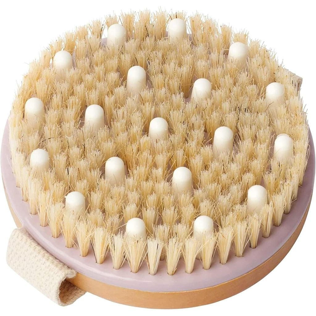 ใหม่ MaiN&BASIC-SDryBrushingBodyBrushforLymphaticDrainage,Dlooded,Ffoliating,BristlesandMassageNodes
