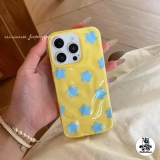เคสไอโฟน 17 11 15 สำหรับ iPhone 16 13 11 15 14 12 Pro Max 15 14 16 7 8 Plus XR X XS Case ผ้าคลุมระบายลายคลื่นดาวน้อยสด