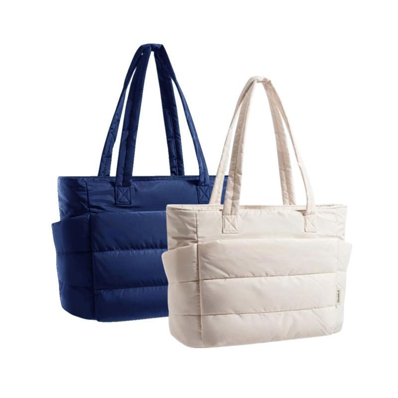 [ของแถม ห้ามซื้อ] DOUBLE A กระเป๋า TOTE เมฆนุ่ม ขนาด 41 x 15 x 31 ซม. น้ำเงิน/ครีม