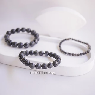 Natural st one หินสีลาบราโดไรท์ เลือกขนาดเม็ดหินได้ (4-10 มม.) สร้อยข้อมือหินแท้ by siamonlineshop