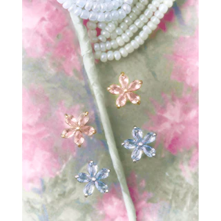 YVIS Charming Fleur Brass Stud Earrings - Posy Collection