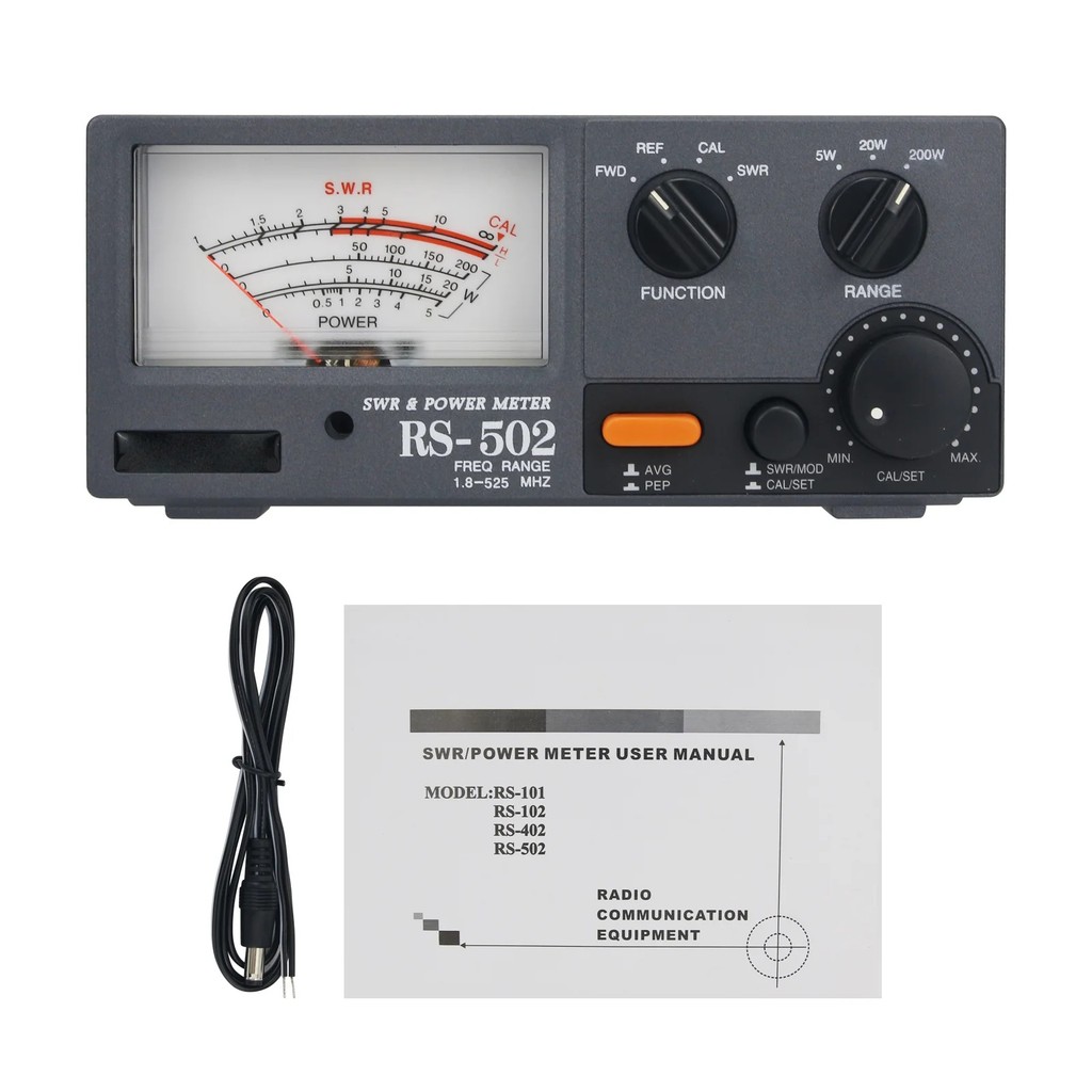 RS-502 SWR & Power Meter 1.8-525MHz HF VHF UHF SWR Power Meter สําหรับวิทยุสื่อสาร&&&*