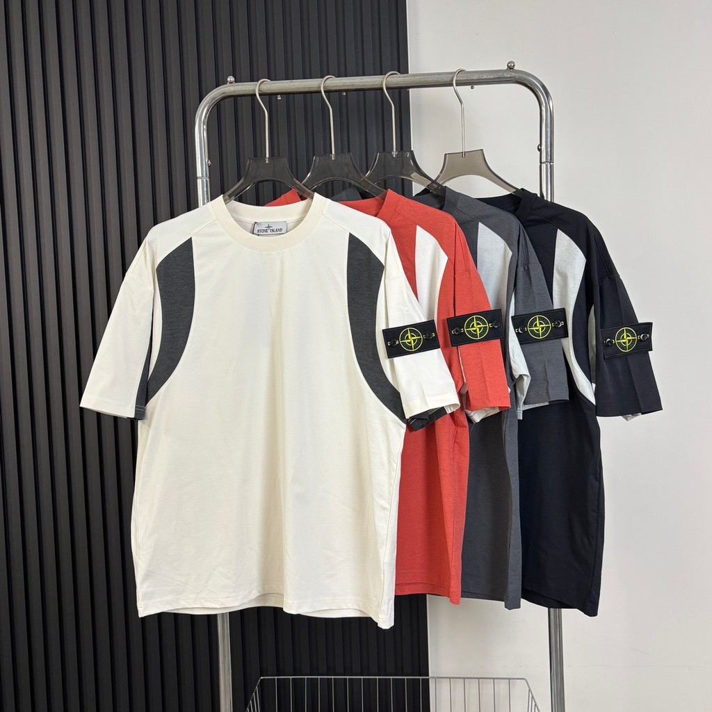 ST0NE lSL@ND เสื้อโปโลผู้ชาย Plus ขนาดสมาร์ทเสื้อลําลอง Man Oversize Cotton Jersey เสื้อยืด