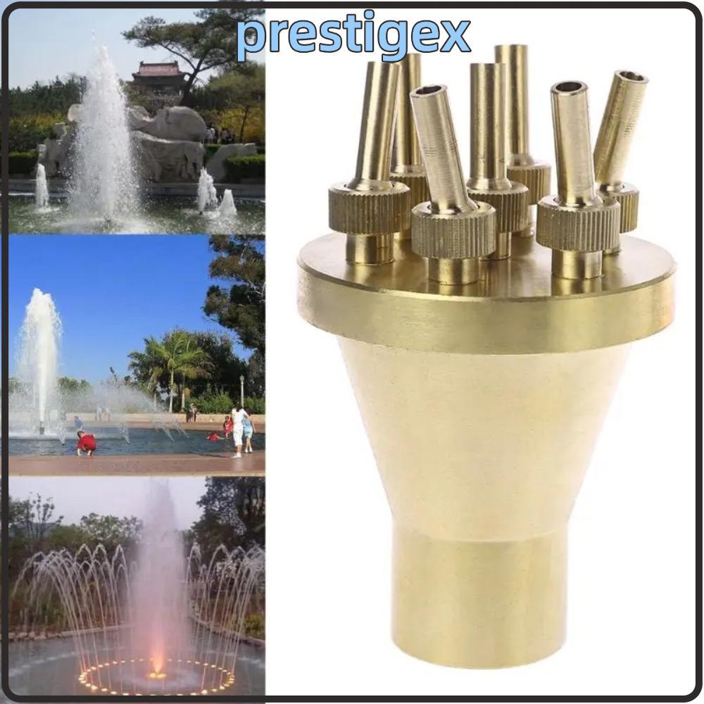 PRESTIGEX Center หัวฉีดน้ําพุสไตล์ตรง,ทนทาน 1/2 "3/4" 1" หัวฉีดคอลัมน์ดอกไม้สปริงเกลอร์,ทองเหลืองFNP