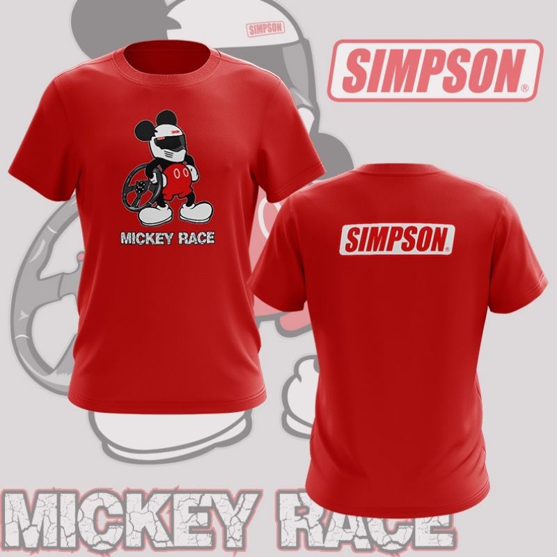 เสื้อยืด Mickey Race Simpson / เสื้อไมโครไฟเบอร์ / เสื้อแข่ง