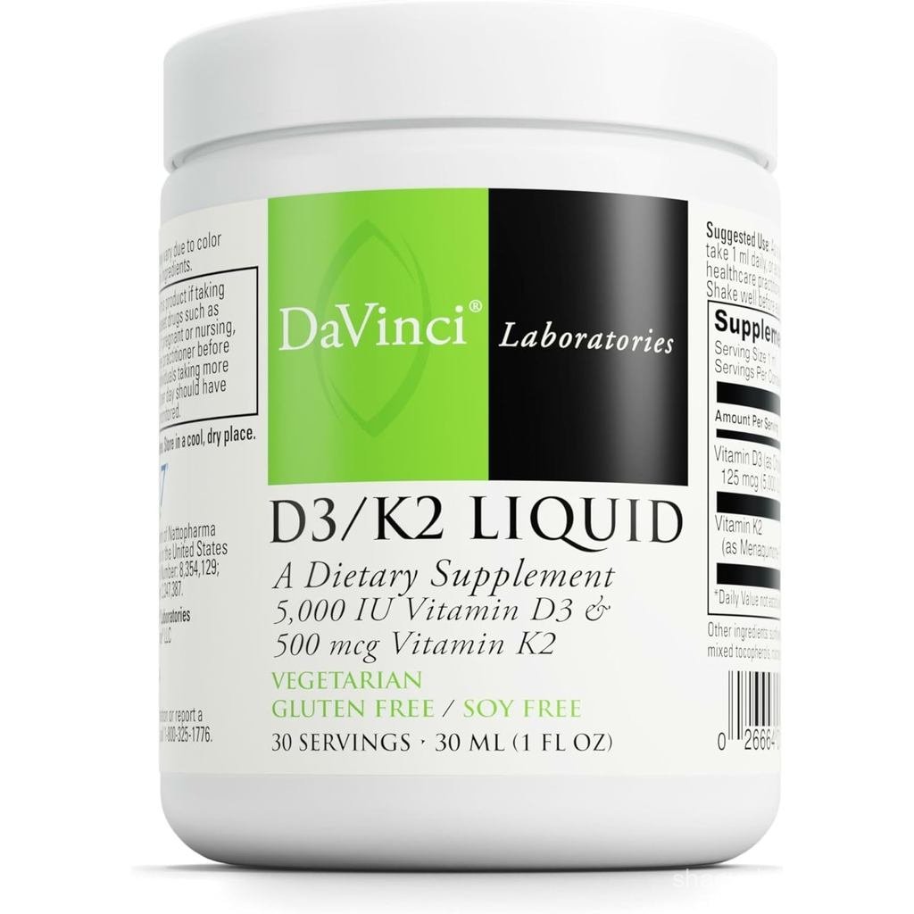DAVINCI Labs D3K2 Liquid D & K สําหรับ B Health Heart port & Calcium Absorption* 30mL (30 เสิร์ฟ)