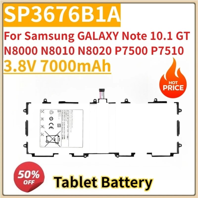 ใหม่เปลี่ยนแบตเตอรี่แท็บเล็ต 3.8V 7000mAh SP3676B1A สําหรับ Samsung GALAXY หมายเหตุ 10.1 GT N8000 N8