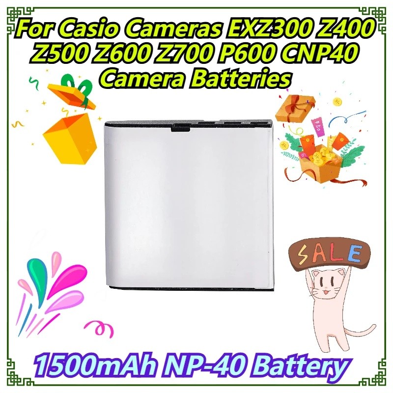 1500mAh NP-40 แบตเตอรี่สําหรับกล้อง Casio EXZ300 Z400 Z500 Z600 Z700 P600 CNP40 แบตเตอรี่กล้อง