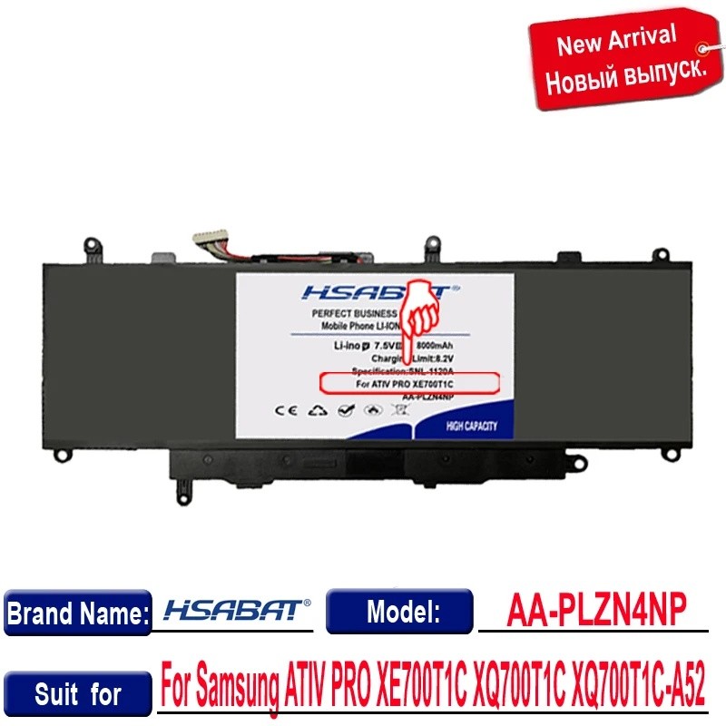 HSABAT 8000mAh AA-PLZN4NP แบตเตอรี่แล็ปท็อปสําหรับ Samsung ATIV PRO XE700T1C XQ700T1C XQ700T1C-A52 S