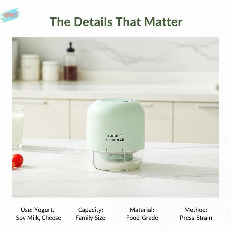 UM.T 4 เกียร์บีบโยเกิร์ตกรองอย่างรวดเร็ว BPA-Free สําหรับโฮมเมดครีมกรีกโยเกิร์ตบ้าน